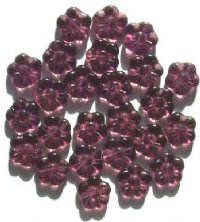 25 15mm Transparent Amethyst Flower Beads